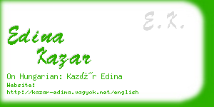 edina kazar business card